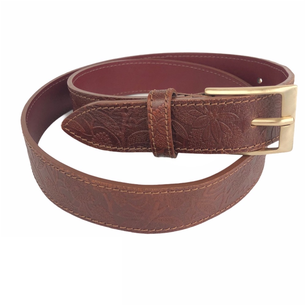 A. BELLUCCI Italia Leather Moro Embossed Belt